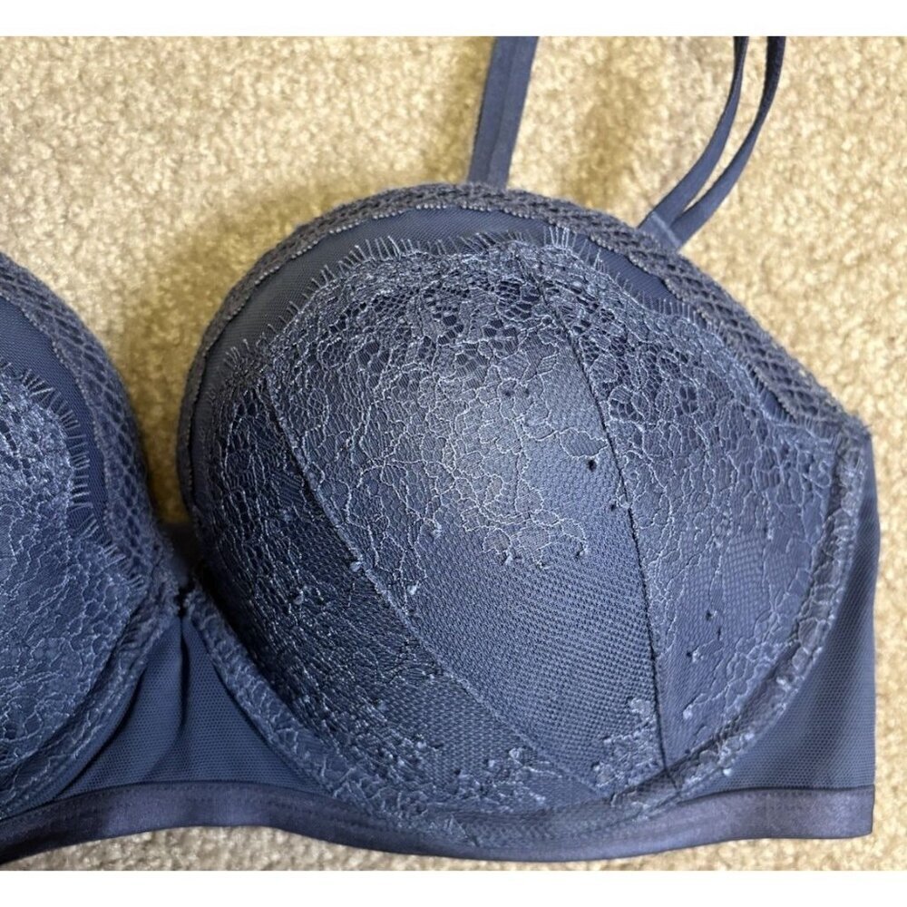 Victoria’s Secret Multi-way Multi-position Slate BLUE Bra 34DD - Picture 2 of 7